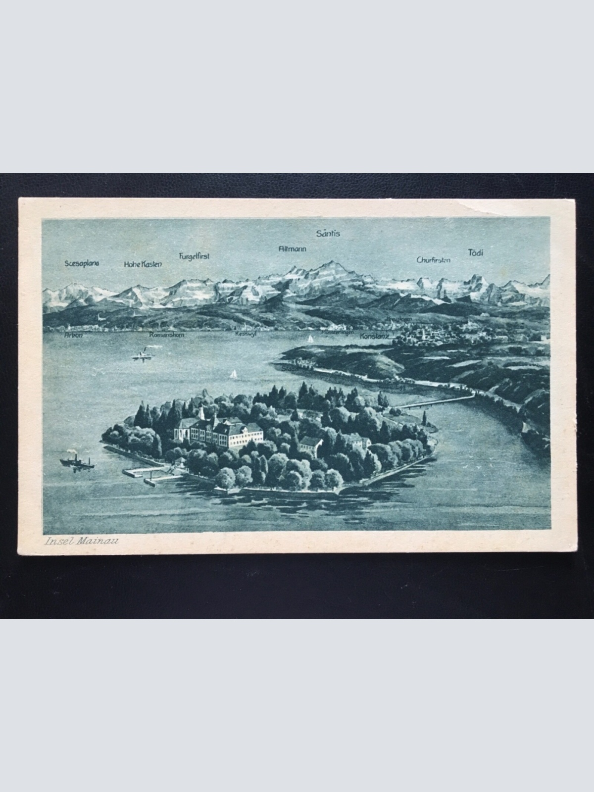 Insel Mainau im Bodensee (V.Marshall) - Schiffe - Künstlerkarte 180178 TH