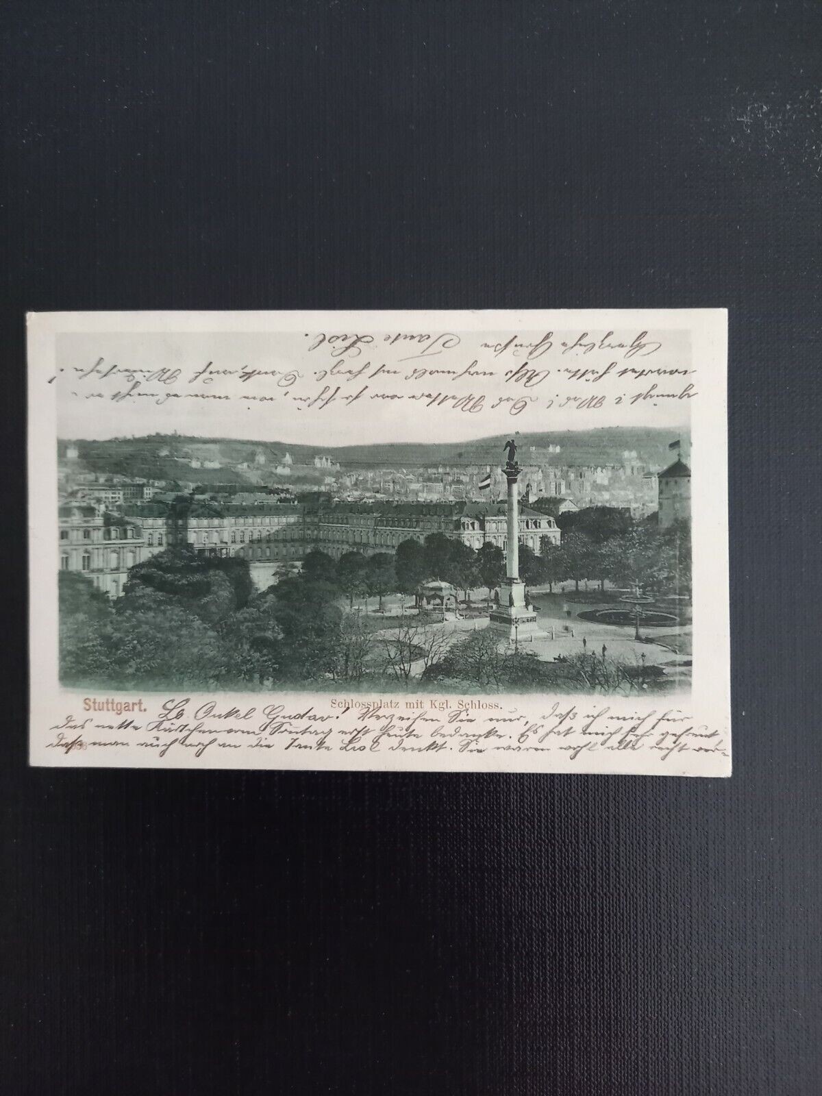 Ansichtskarte Stuttgart, Schlossplatz mit Kgl. Schloss 402722 gr
