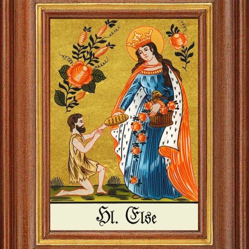 Hinterglasbild - Heilige Else - Patronatsbild Taufe Namenspatron 12,7x16