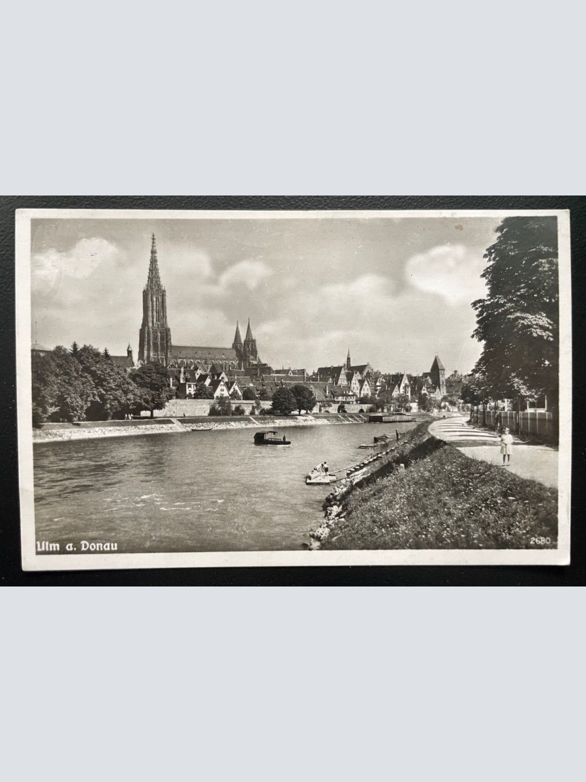 Ulm Donau Stadt Fluss Boot Kirche Baden-Württemberg Deutschland 600144A TH D