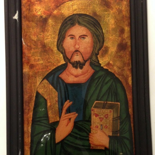 Hinterglas Bild Ikone Jesus 24,5 x 34,5    12085