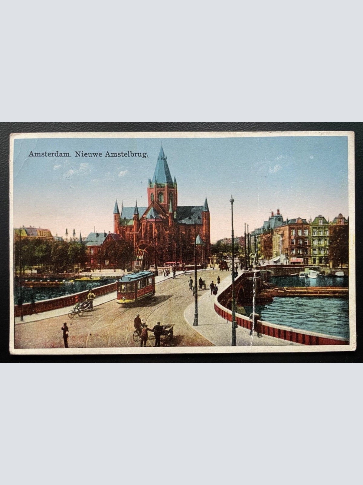 Amsterdam Nieuwe Amstelbrug Brücke Strassenbahn Holland Niederlande 600102A TH D