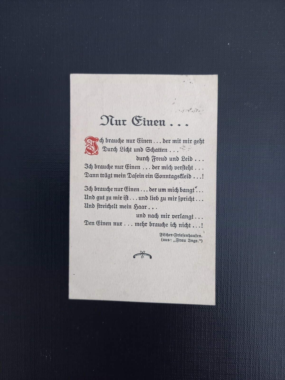 Spruchkarte Nur Einen ich brauche nur einen der mit mir geht 401127 gr A