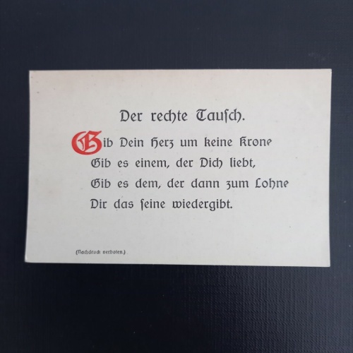 Spruchkarte Der Rechte Tausch Gib Dein Herz um keine Krone Gib Es 401129 gr A