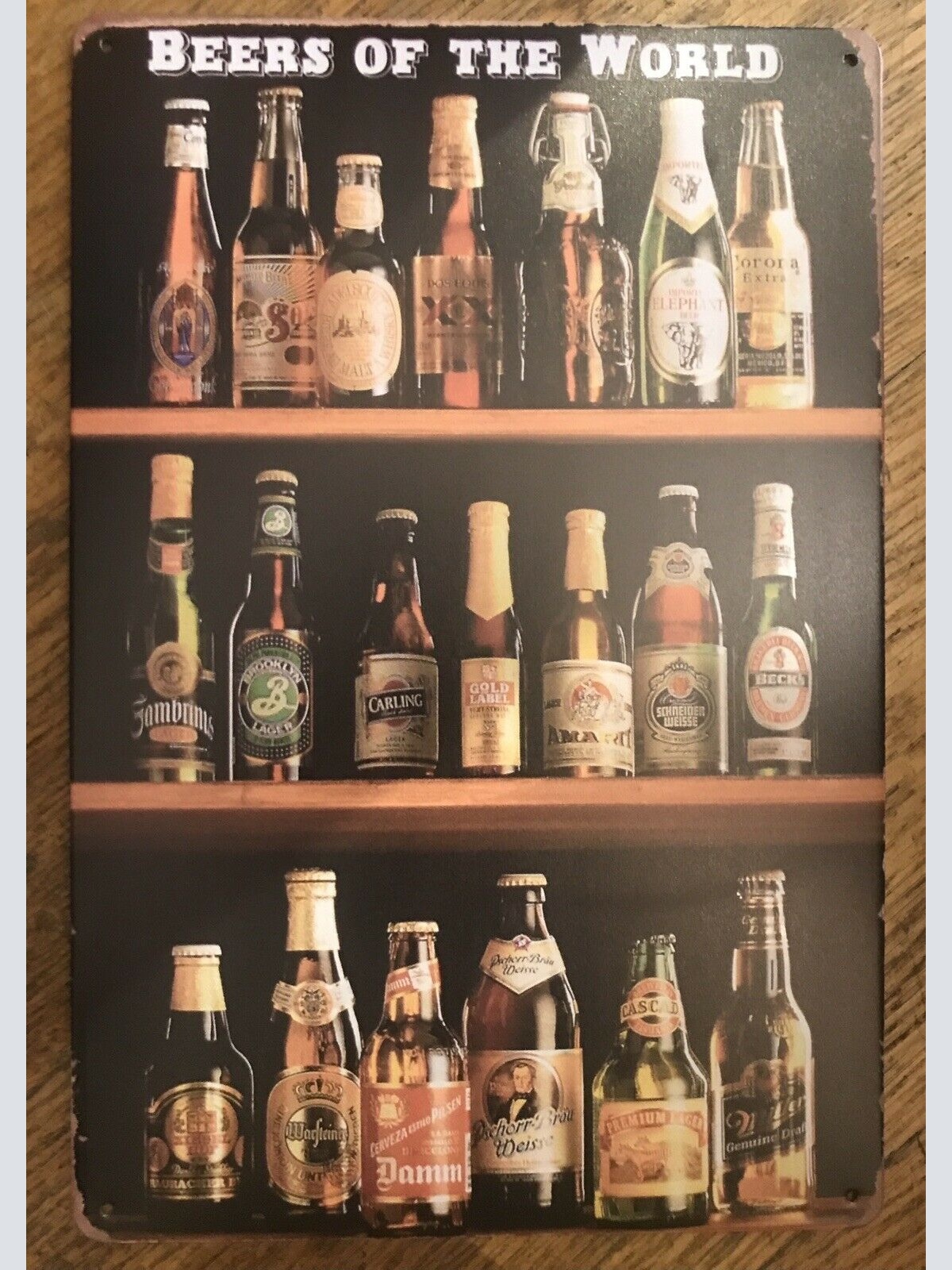 Nostalgie Vintage Blechschild „Beers of the world“ 30x20  300011