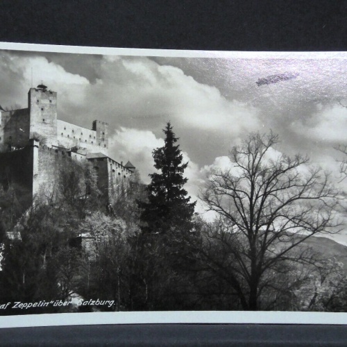 Ansichtskarte Graf Zeppelin über Salzburg Schloss Hohensalzburg JW6321