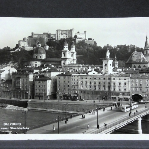 Salzburg mit neuer Staatsbrücke Festung Hohensalzburg Salzach JW165705