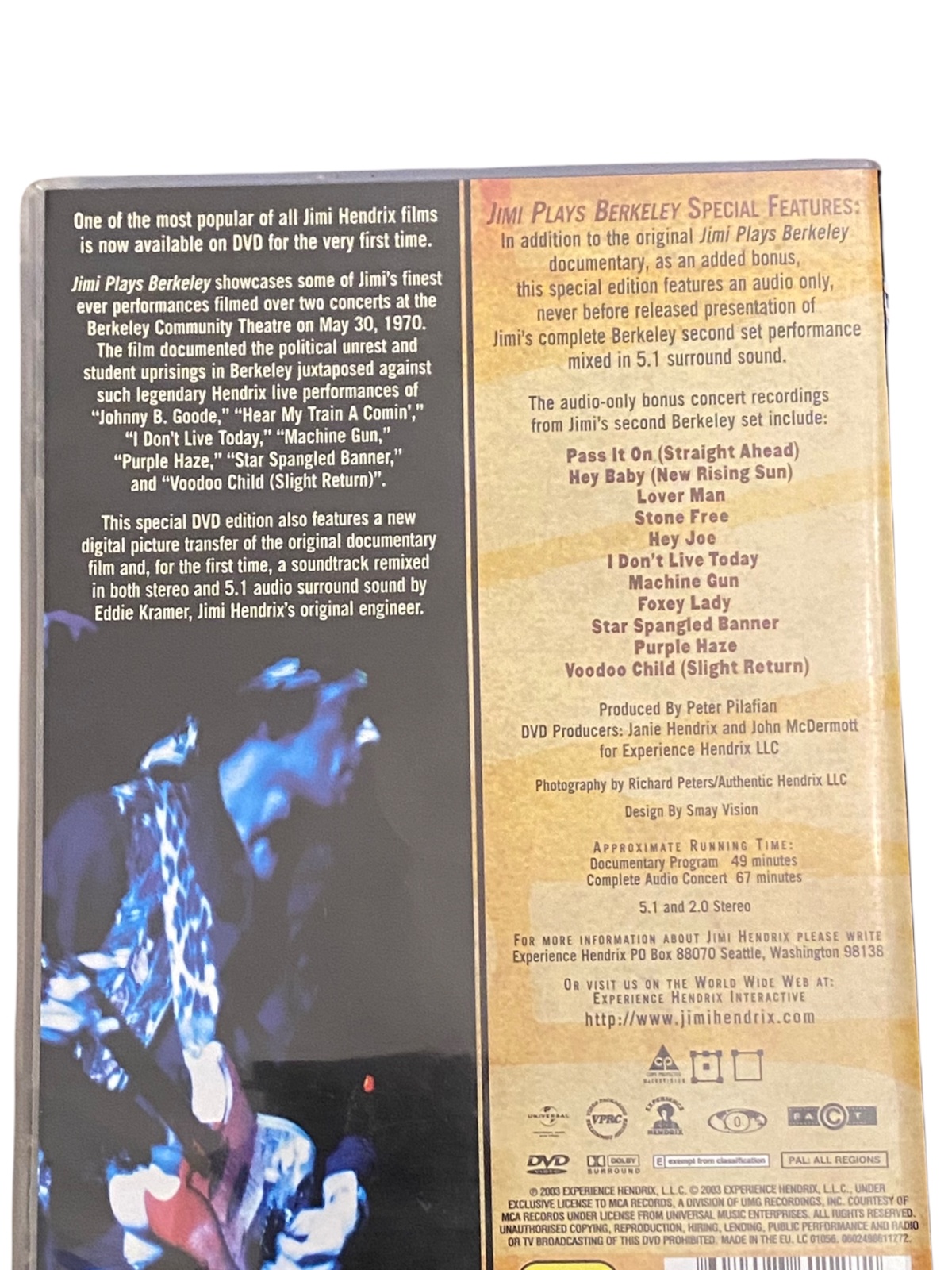 1488 Experience Hendrix JIMI PLAYS BERKELEY HC COMMUNITY THEATRE SATURDAY MAY 30