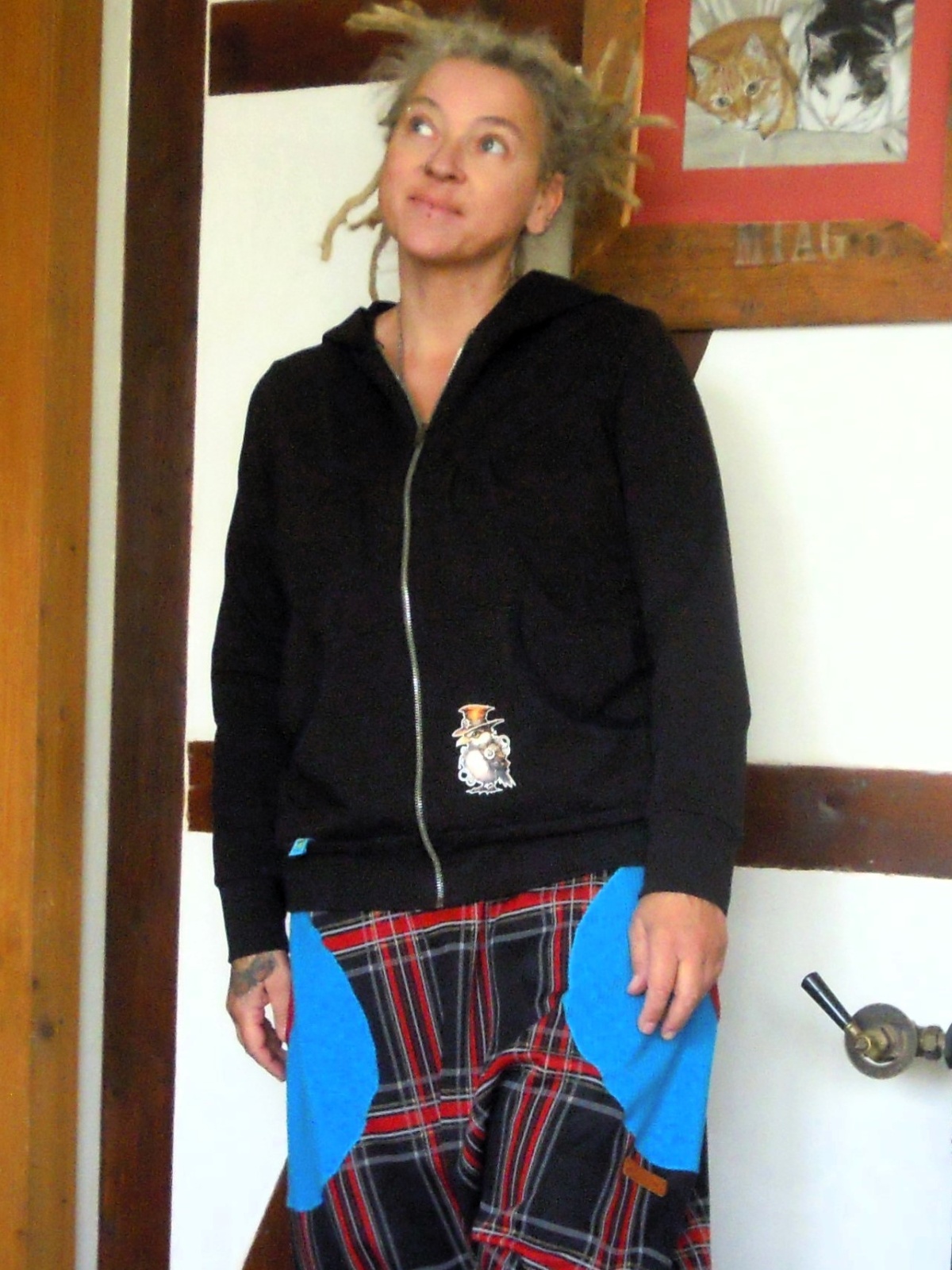 Sweatjacke  Kapuzenjacke Steam Punk schwarz