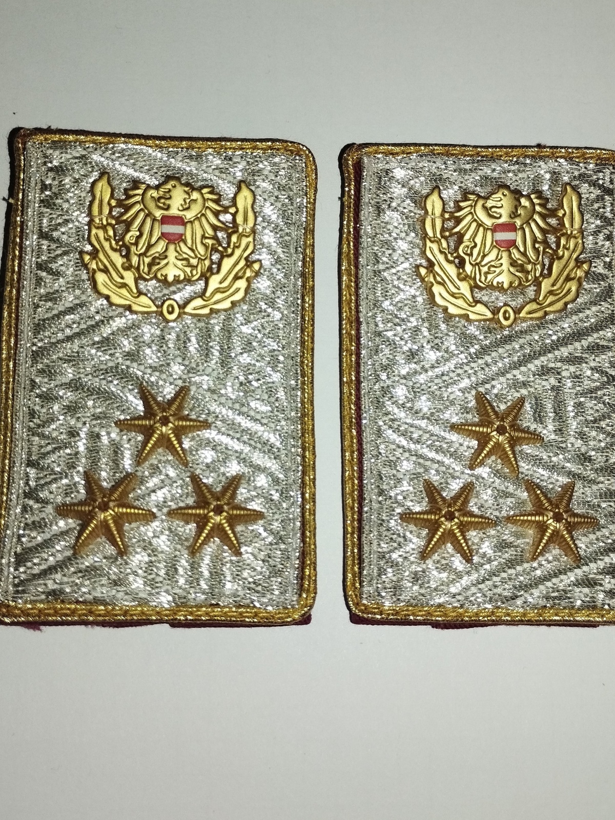 Dienstgrade Distinktionen Polizei Österreich Chefinspektor FGr7, 1 Paar NEU