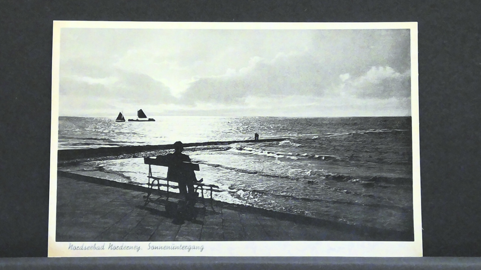 Nordseebad Norderney Sonnenuntergang Meer Schiffe JW 400996 F